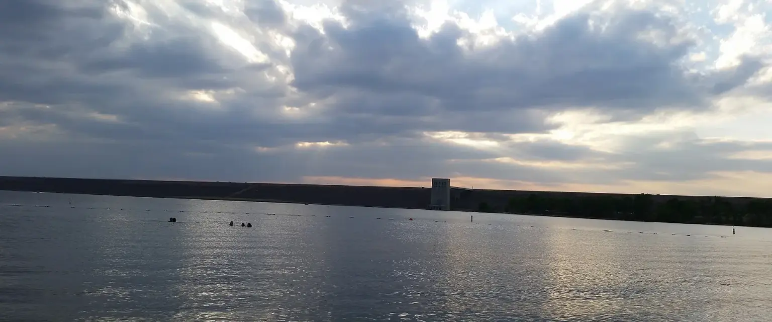 Photo: Cherry Creek Reservoir under a cloudy sky on the east side of the metro